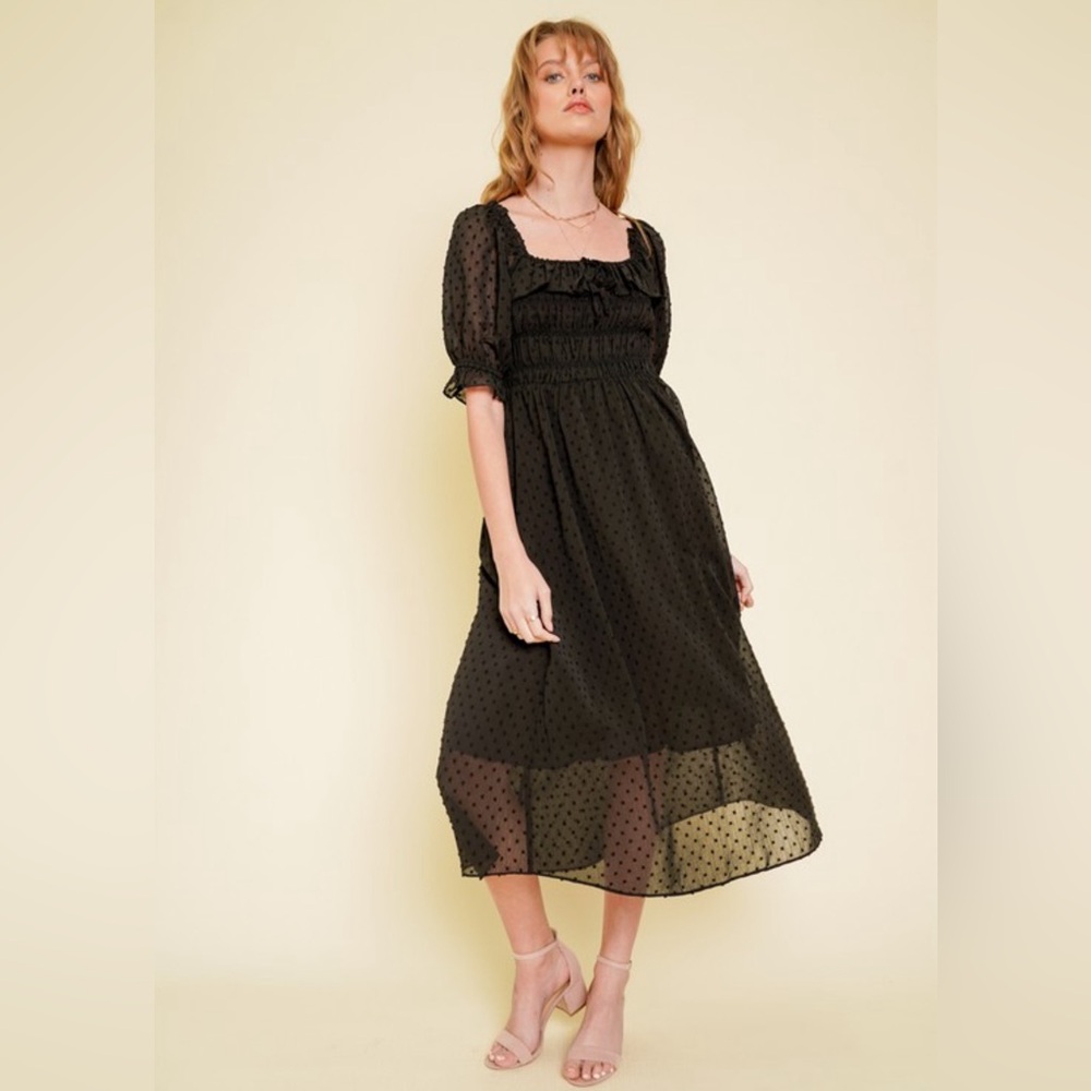 HEM AND THREAD SWISS DOT DRESS